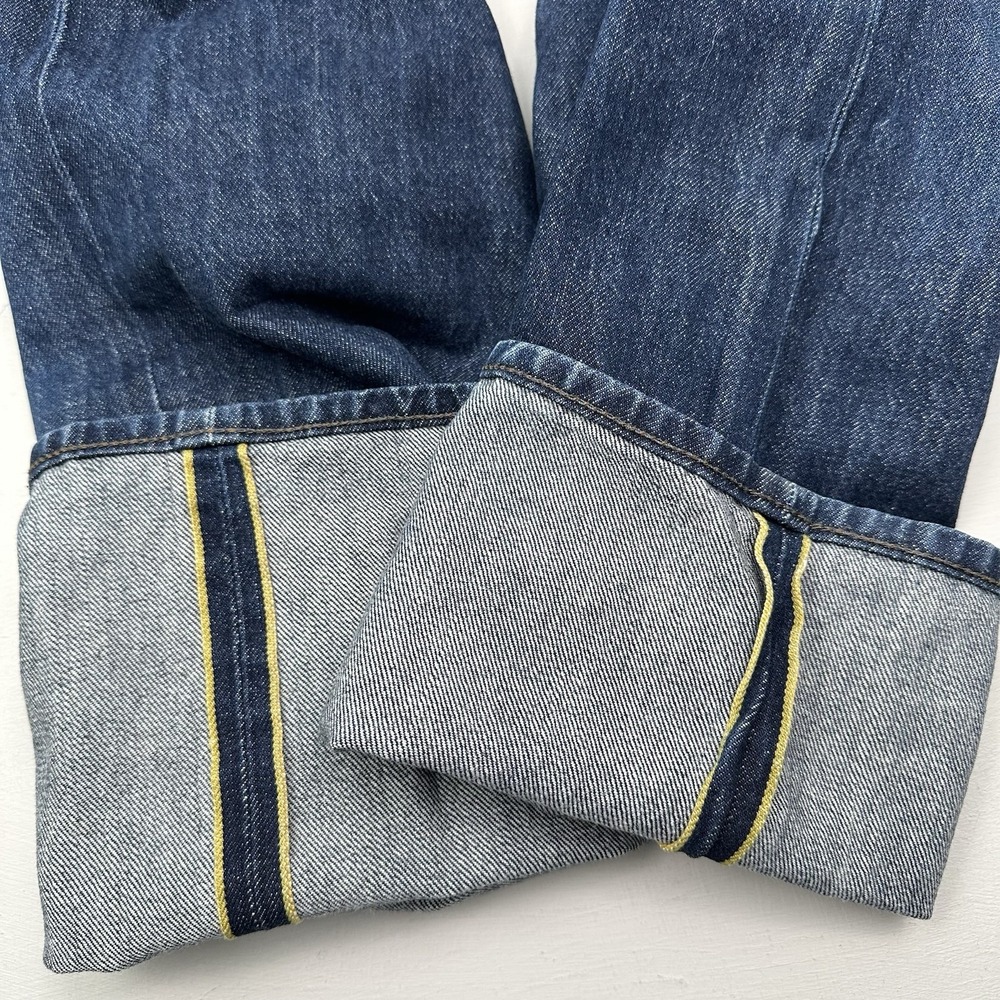 Banana Republic Selvedge Jeans Mens 34x32 Straight Leg Denim Blue Dark Wash